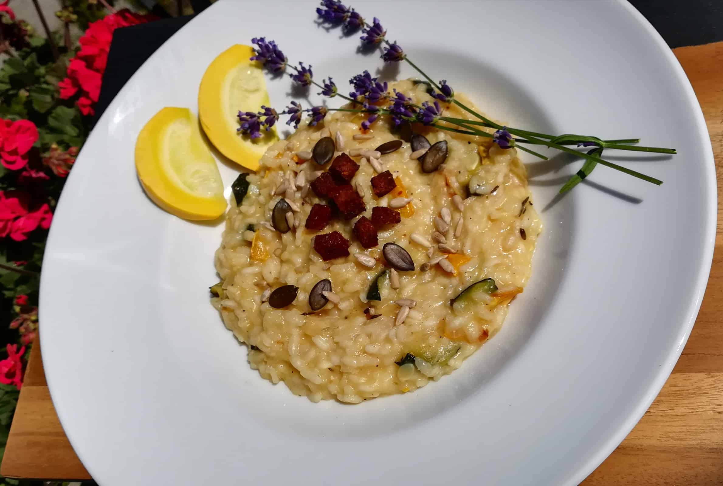 Talianské kremové risotto s grilovanou zeleninkou marinovanej s levandulou a tymiánom