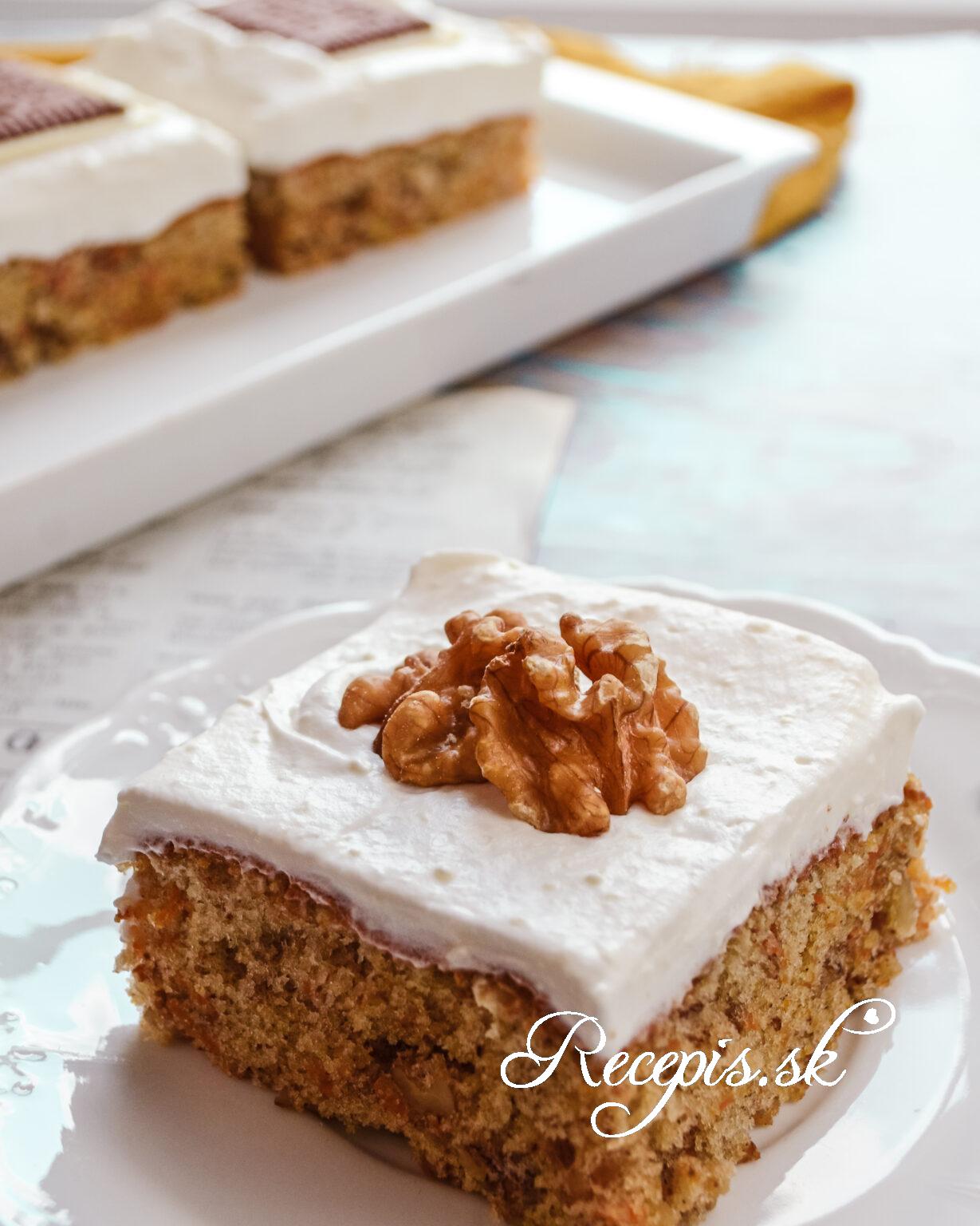 Fantastic carrot cake with walnuts