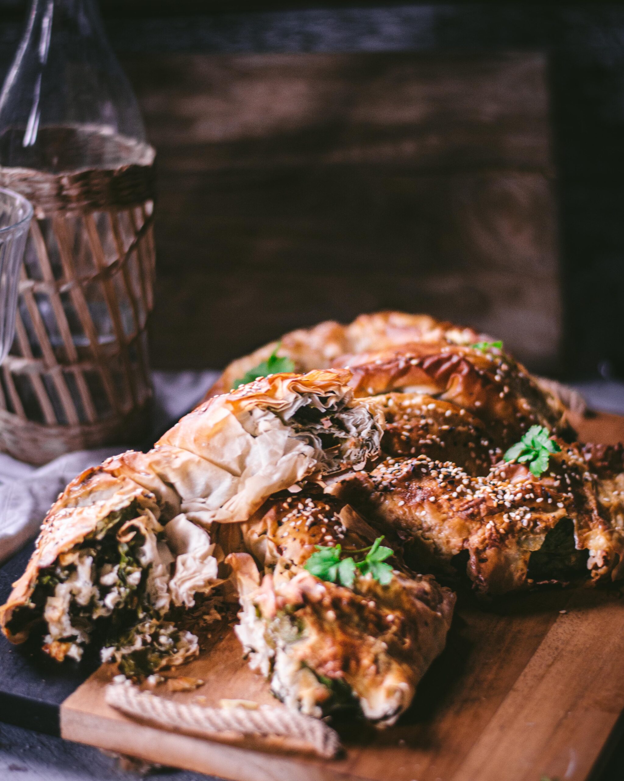 Plnené slané závitky „Börek“ so špenátovou plnkou