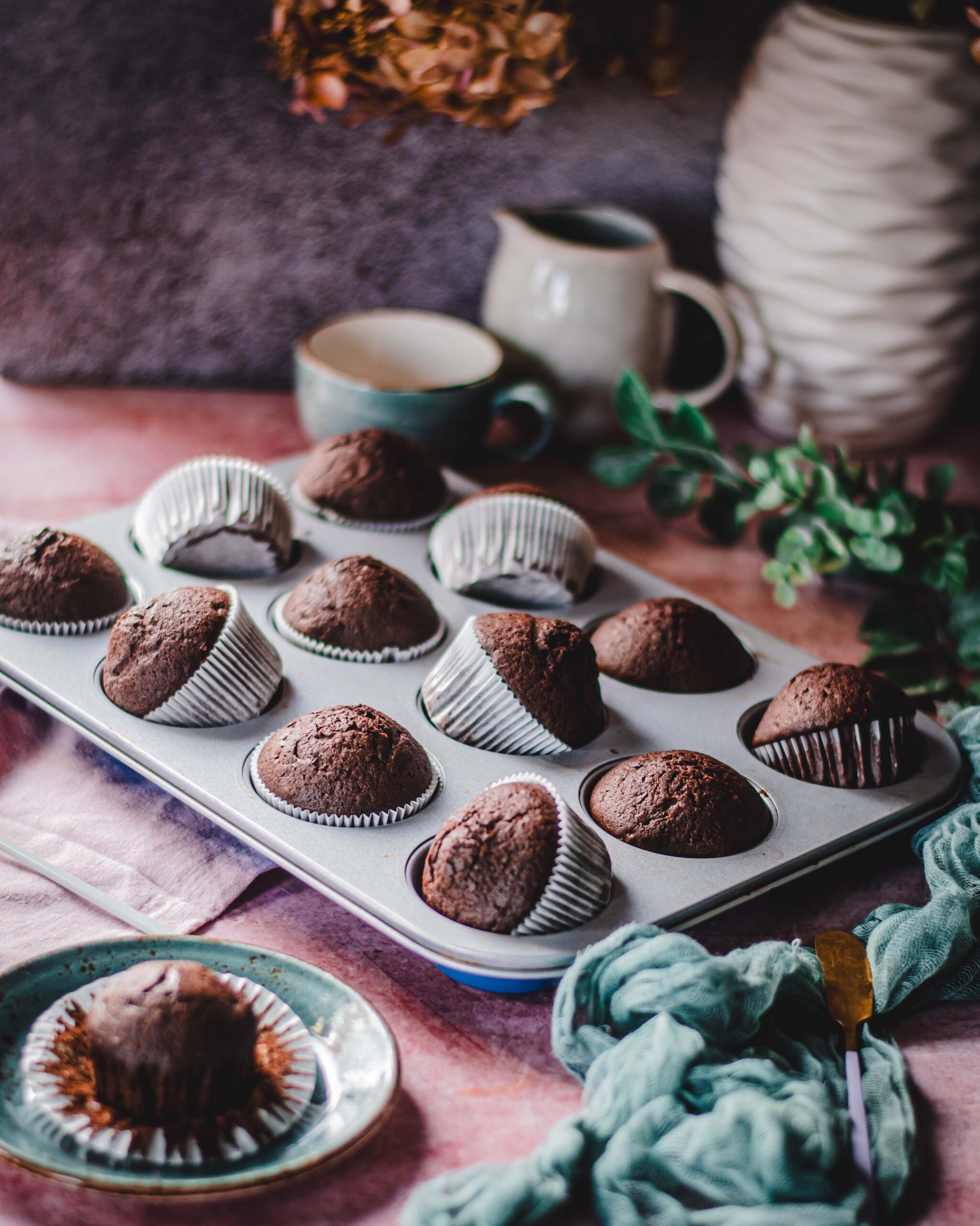 Super šťavnaté čokoládové muffiny z kefíru